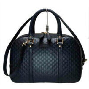 Gucci guccissima leather Boston dome satchel bag Black